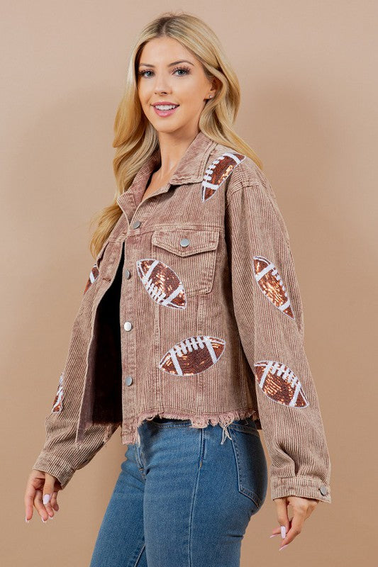 Sequin Football Jacket