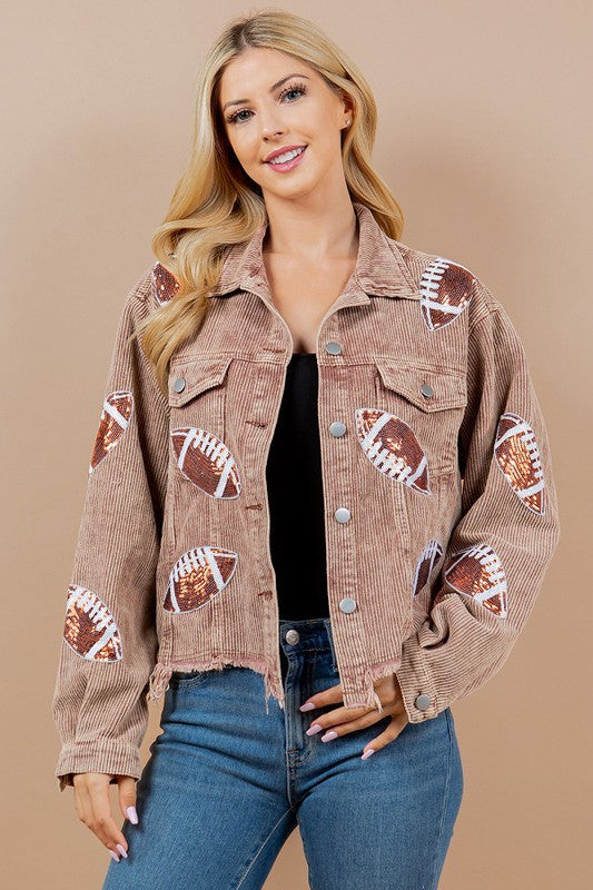 Sequin Football Jacket