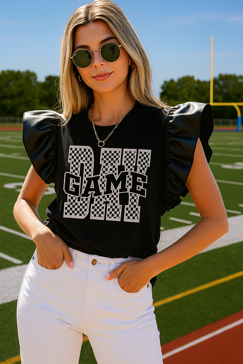 Game Day Ruffle Top