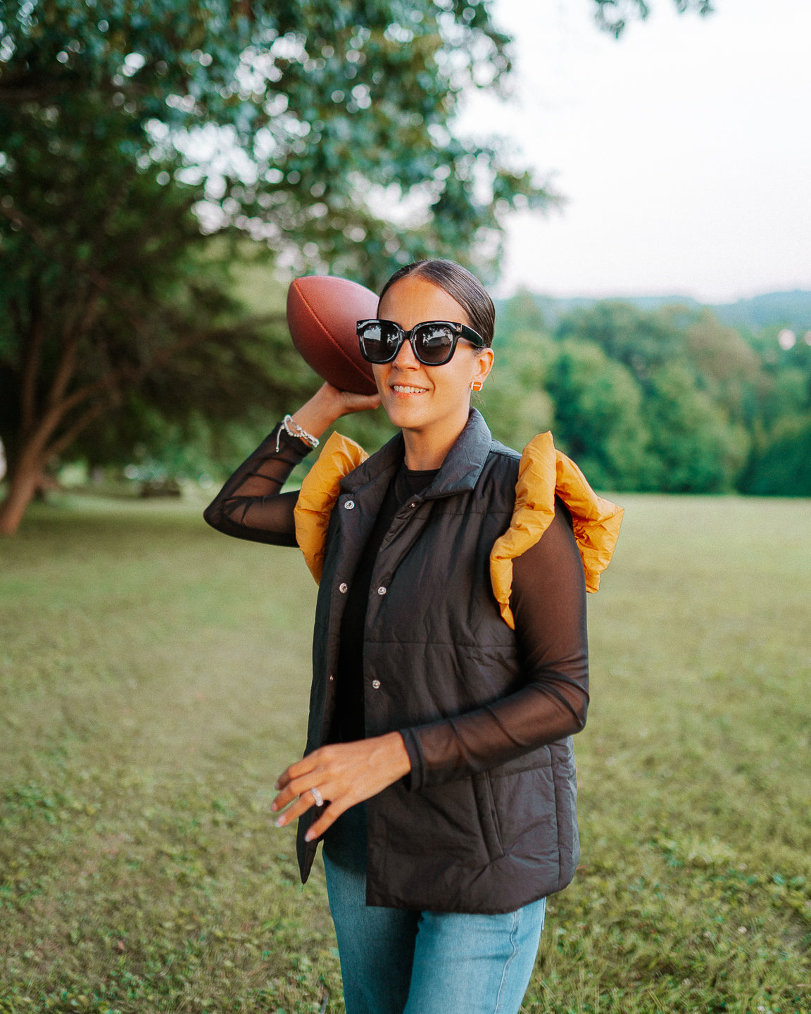 Puffer Ruffle Game Day Vest