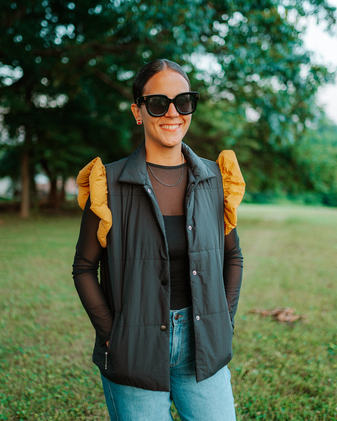Puffer Ruffle Game Day Vest